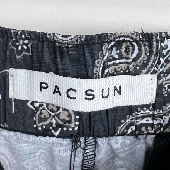 PacSun Black Paisley Drawstring Pants - Picture 8 of 12